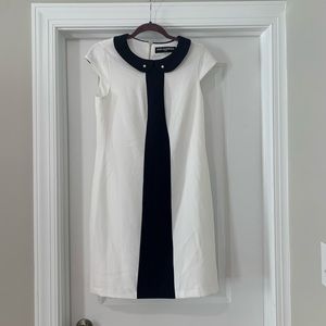 White and Navy Dress